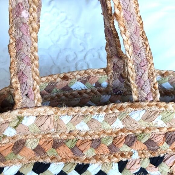 Magid BOHO Woven Jute and Cotton/ Shoulder Tote NWOT - Picture 6 of 15